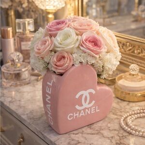 Chanel Pink Heart Vase